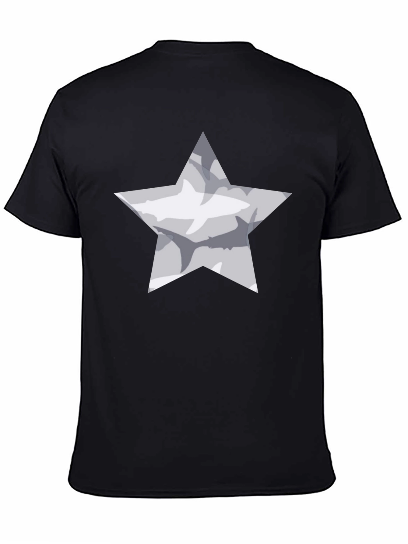 Black Star Shark Graphic Tee - Black Cotton Blend view 4