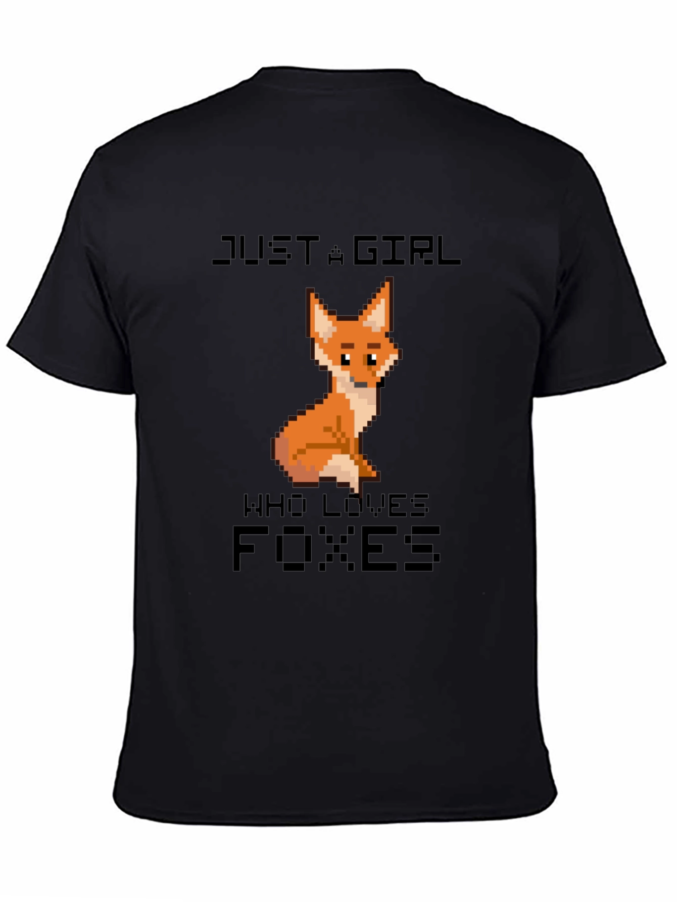 Black Just A Girl Who Loves Foxes T-Shirt view 4