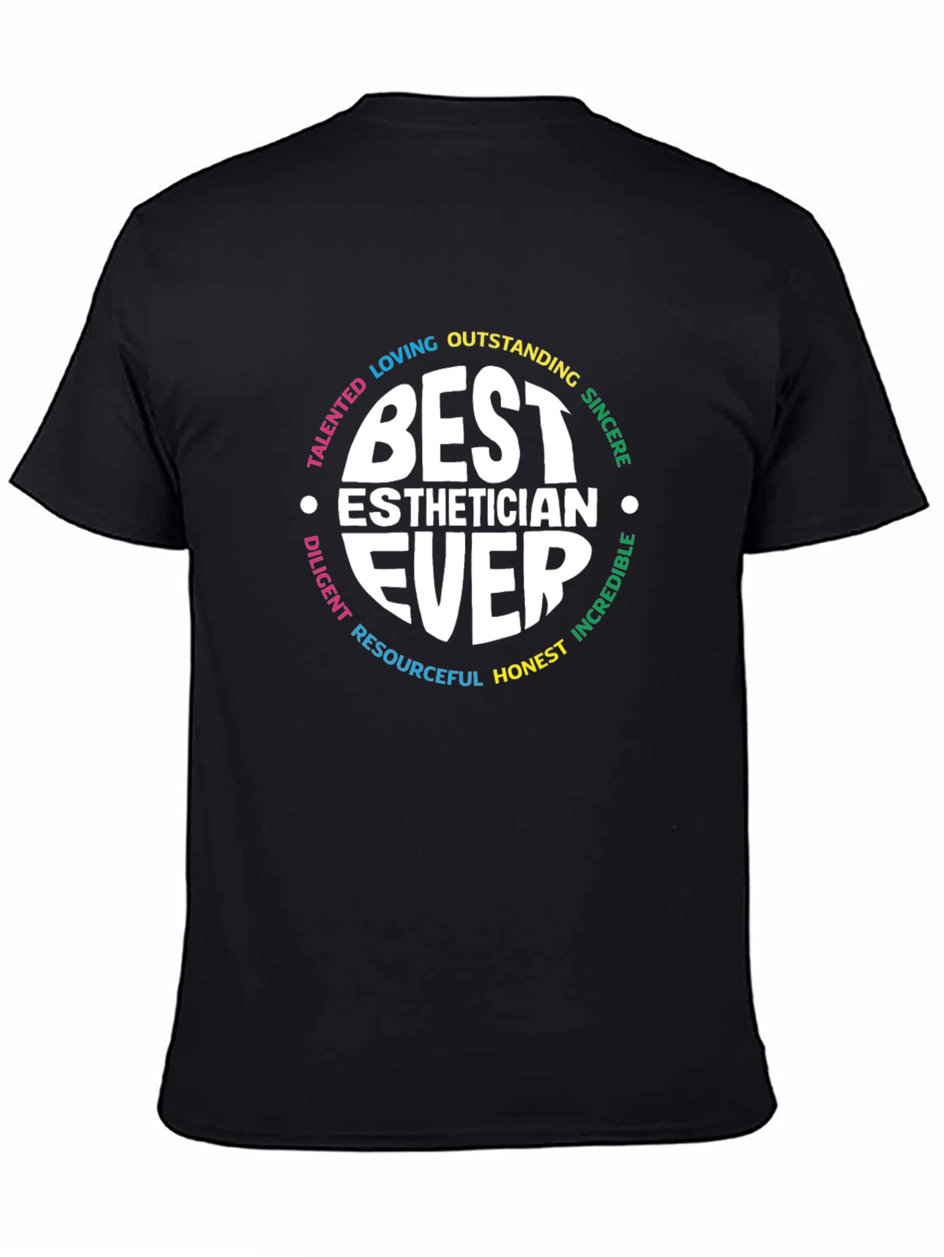 Black Best Esthetician Ever T-Shirt view 4