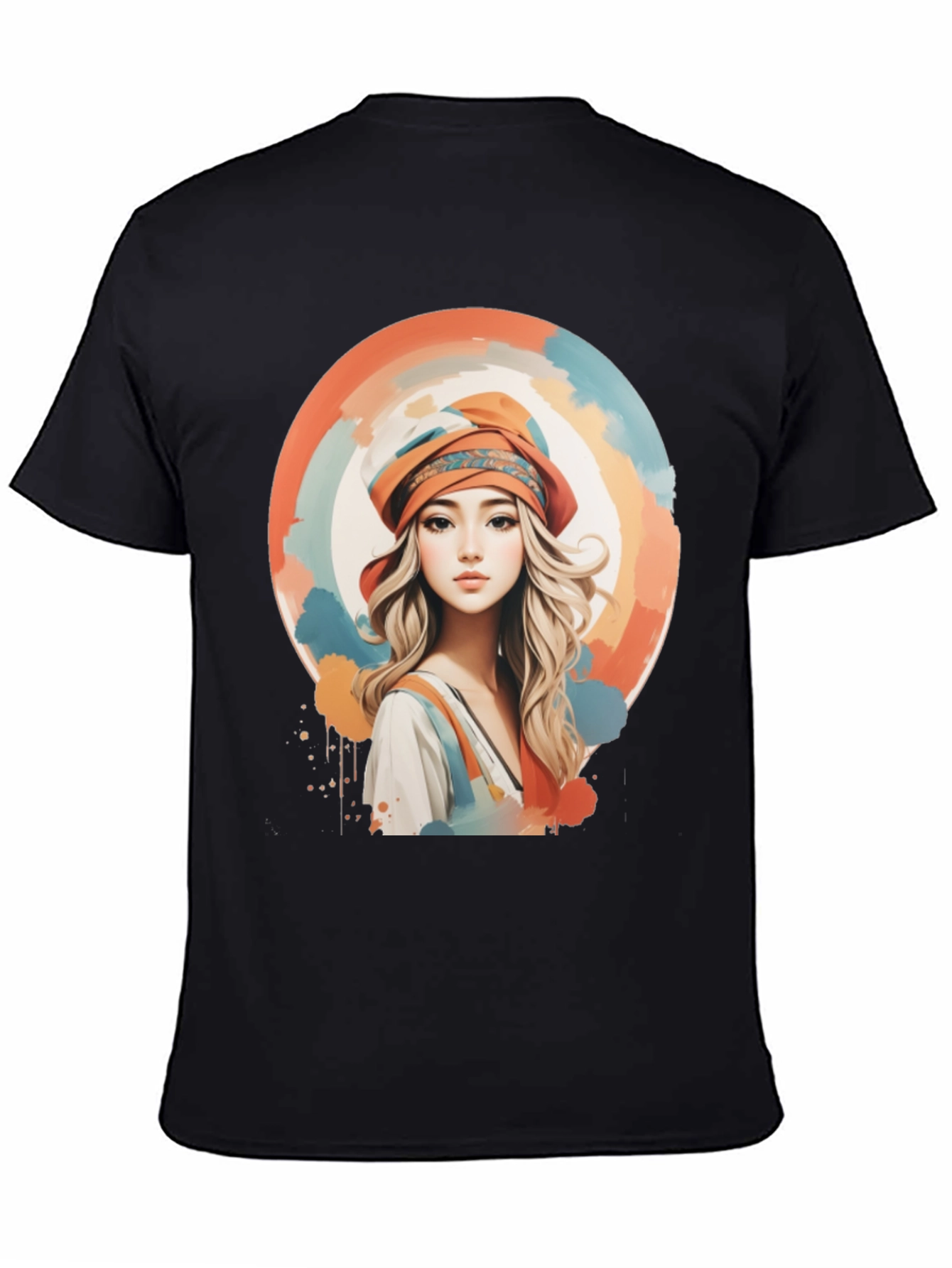 Black Woman Portrait Graphic Tee - Artistic Watercolor Design view 4