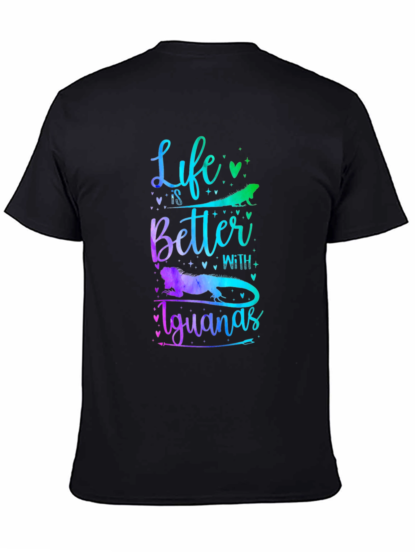 Black Life is Better With Iguanas Graphic T-Shirt view 4