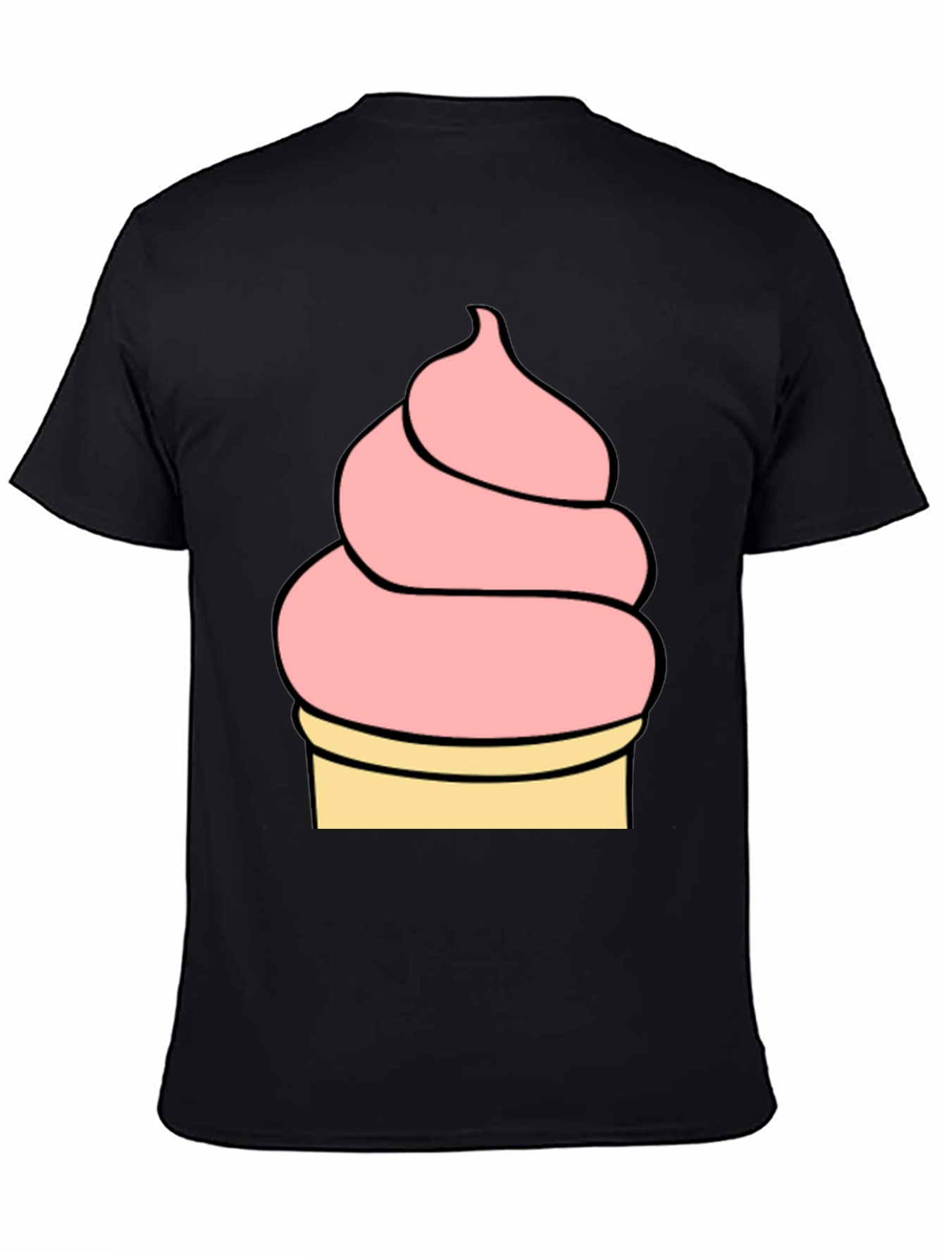 Black Ice Cream Graphic Tee - Black Unisex T-Shirt view 4
