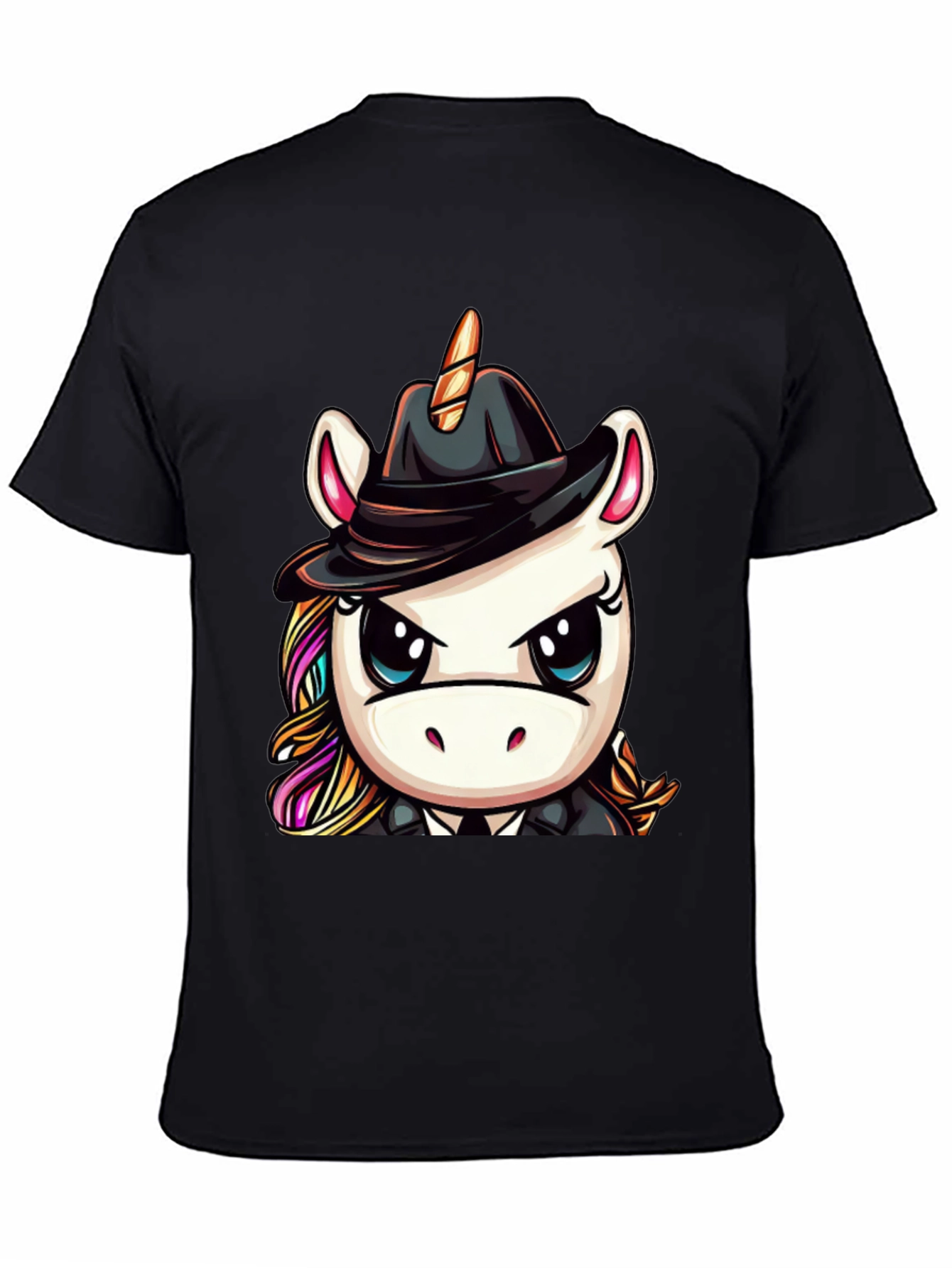 Black Unicorn Mafia Boss Graphic Tee - Black view 4