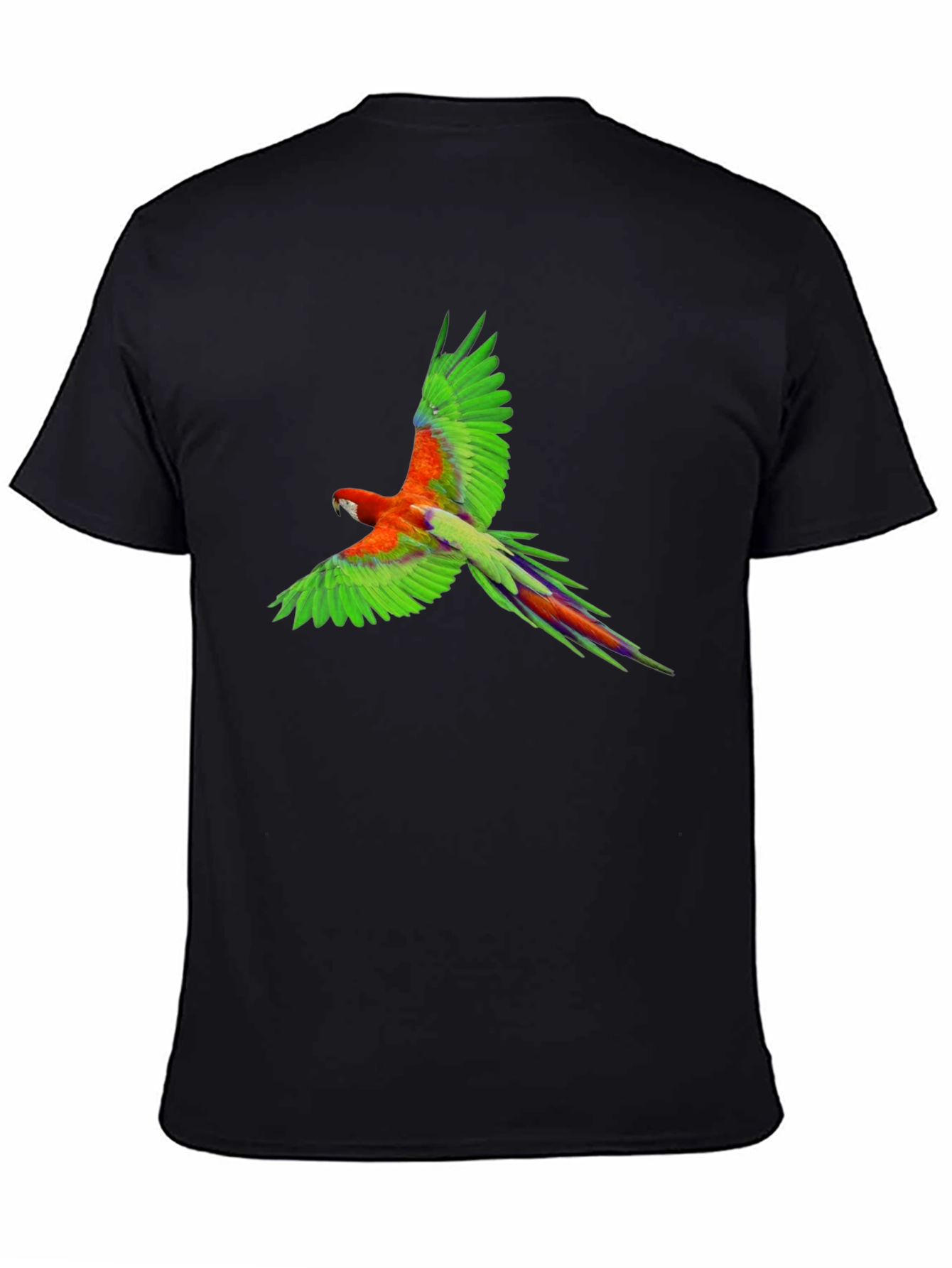 Black Parrot Graphic Print Black T-Shirt view 4