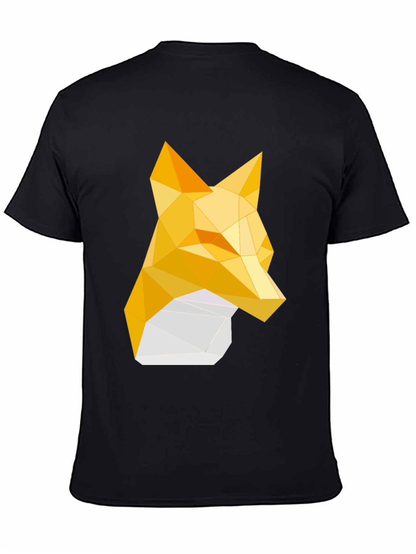 Black Geometric Fox Tee - Stylish Graphic Print T-Shirt view 4