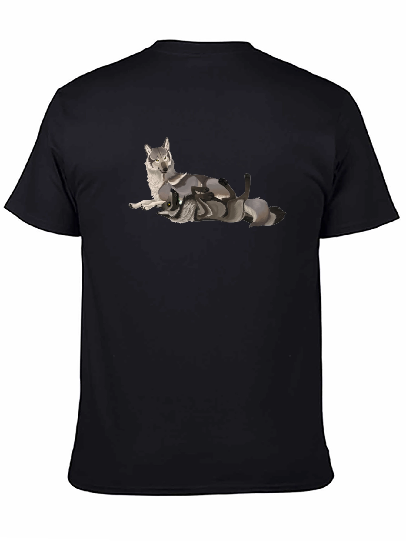 Black Black Wolf Graphic Tee - Stylish Men's T-Shirt view 4