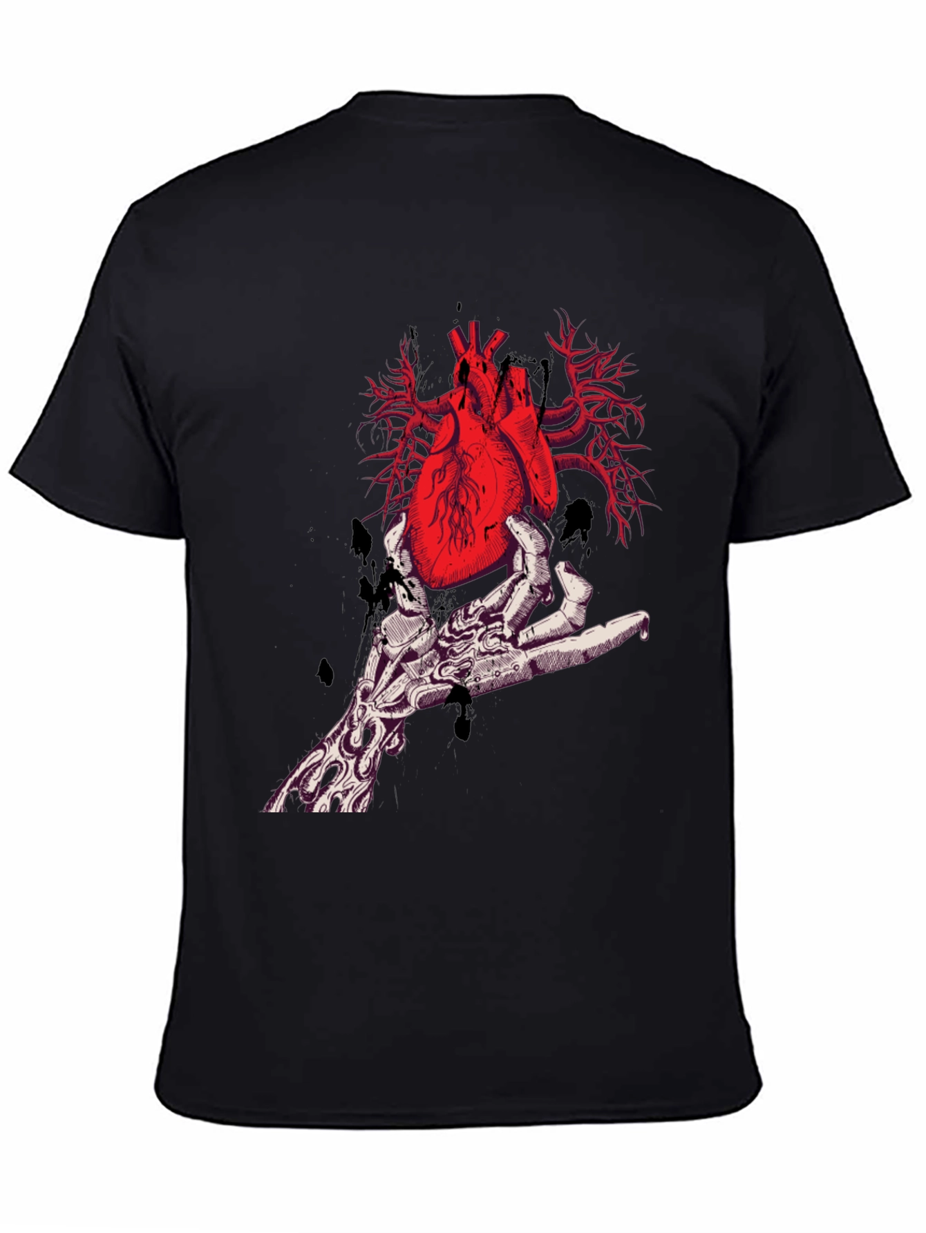 Black Anatomical Heart Graphic Tee - Unique Design view 4