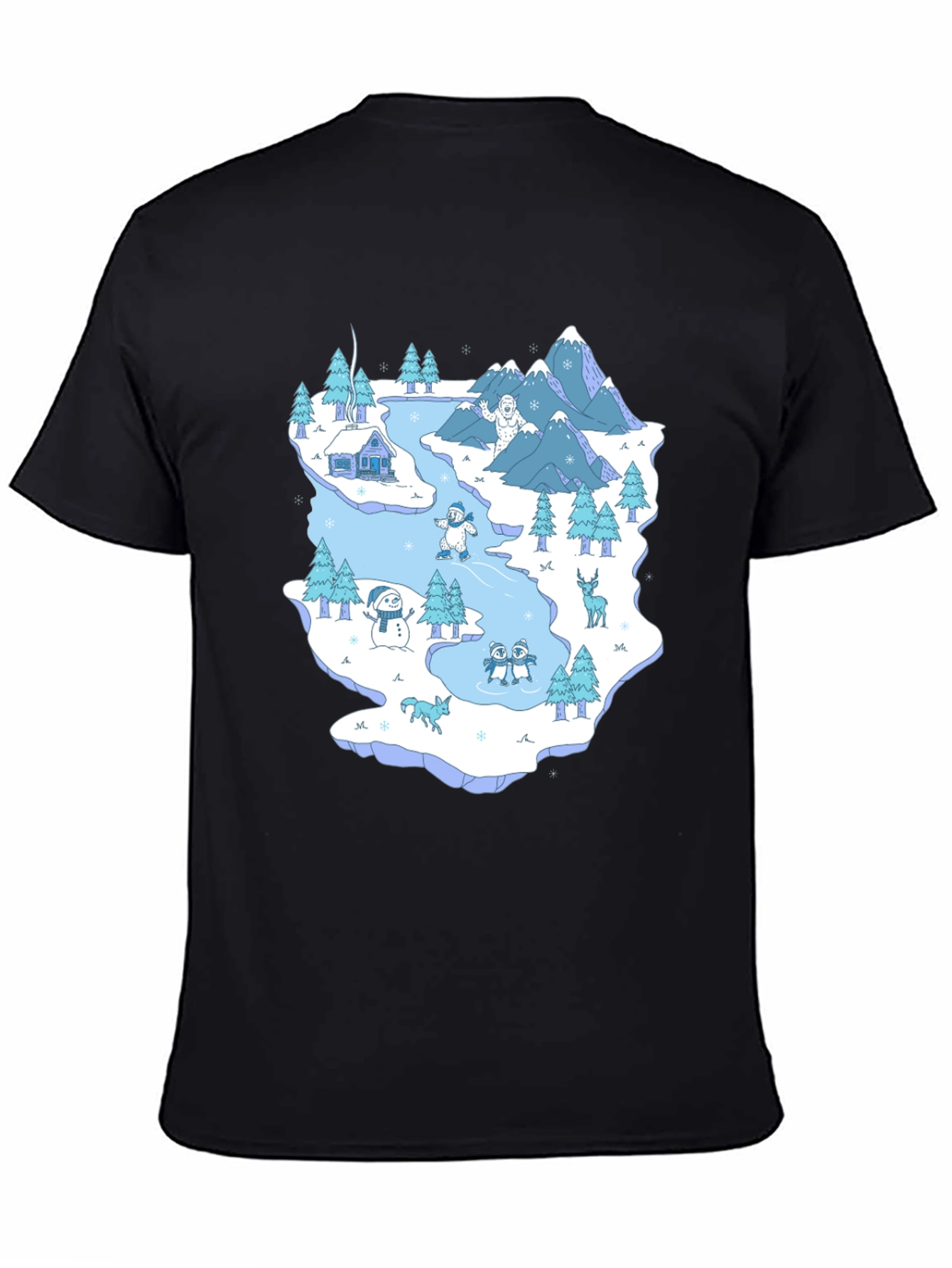 Black Winter Wonderland Graphic T-Shirt view 4