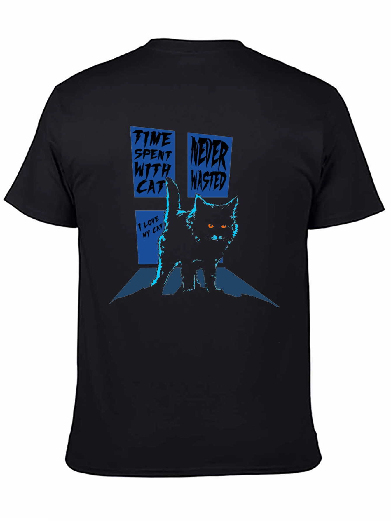 Black Time Spent with Cats Black T-Shirt view 4