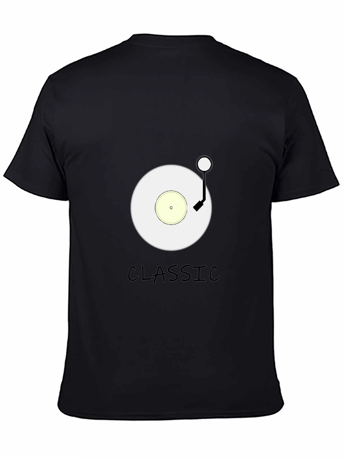 Black Classic Vinyl Record Graphic Tee - Black view 4