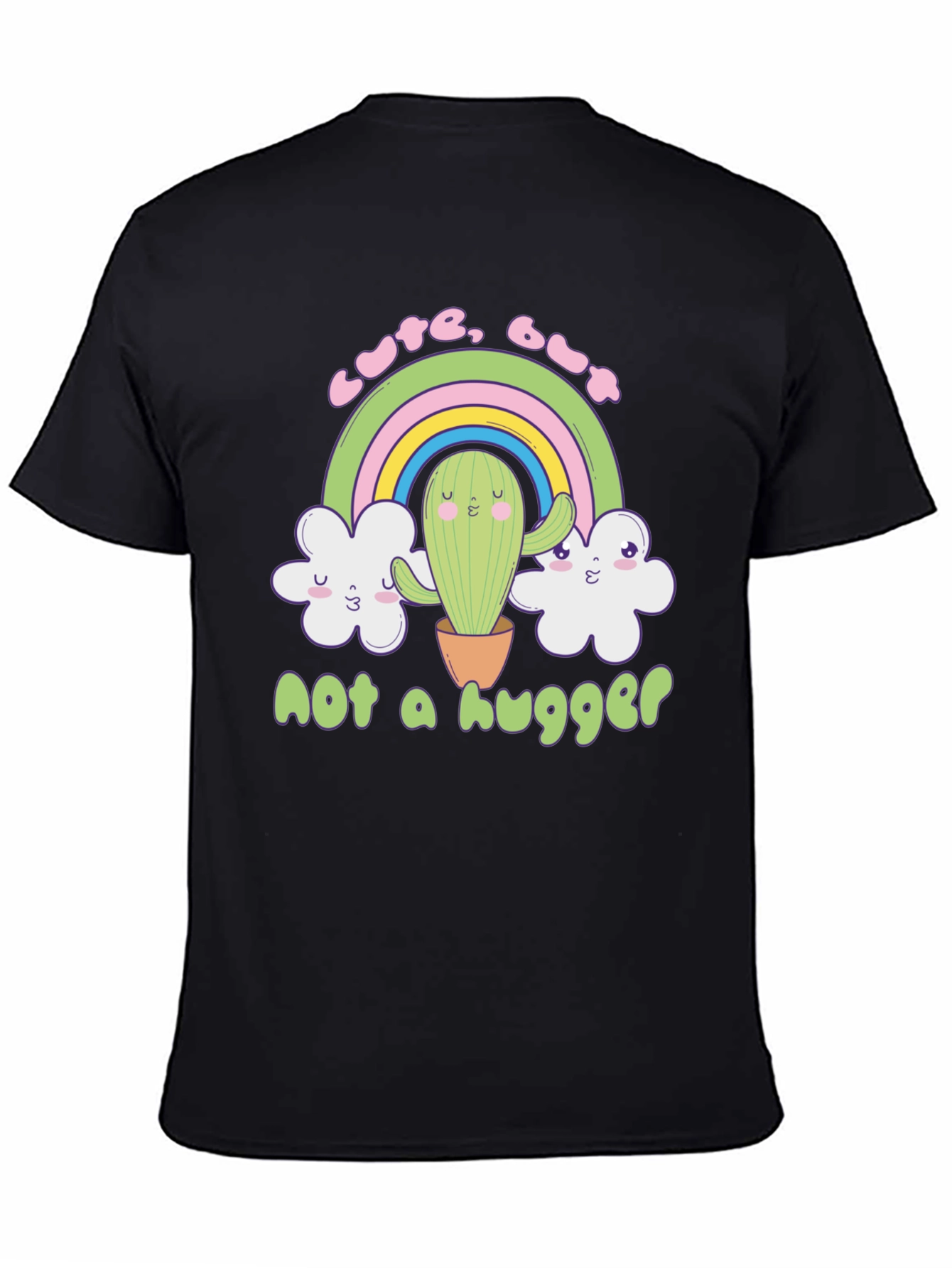 Black Cute But Not a Hugger Graphic T-Shirt view 4