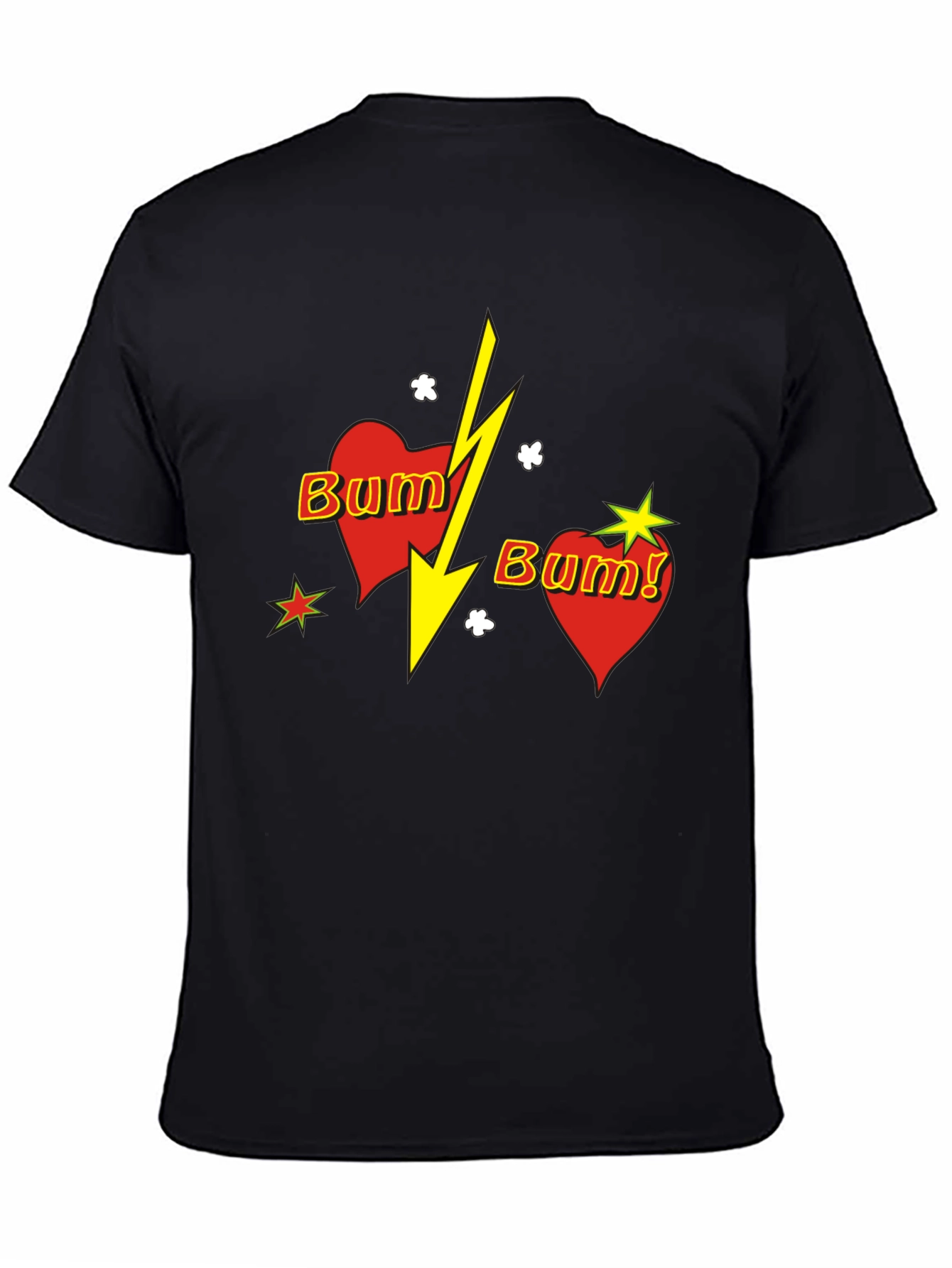 Black Bum! Heart Graphic Black T-Shirt view 4