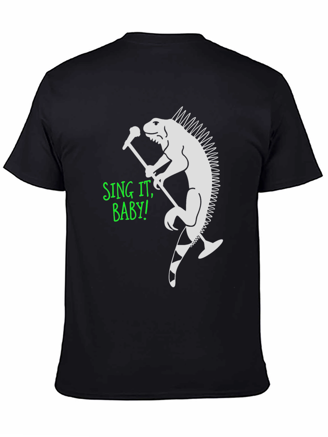 Black Iguana Singer Graphic T-Shirt - Sing It Baby! view 4