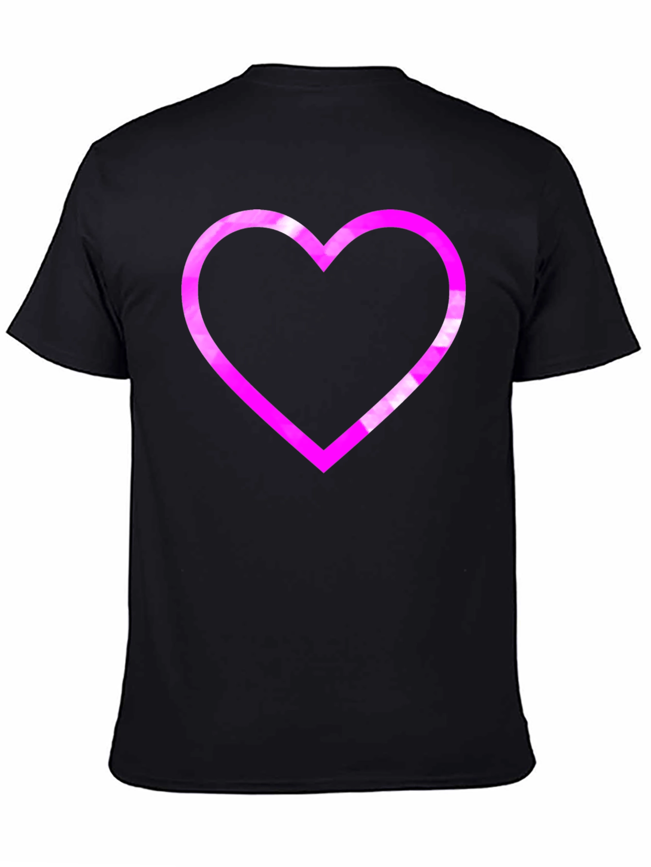 Black Heart Outline Graphic T-Shirt - Black view 4