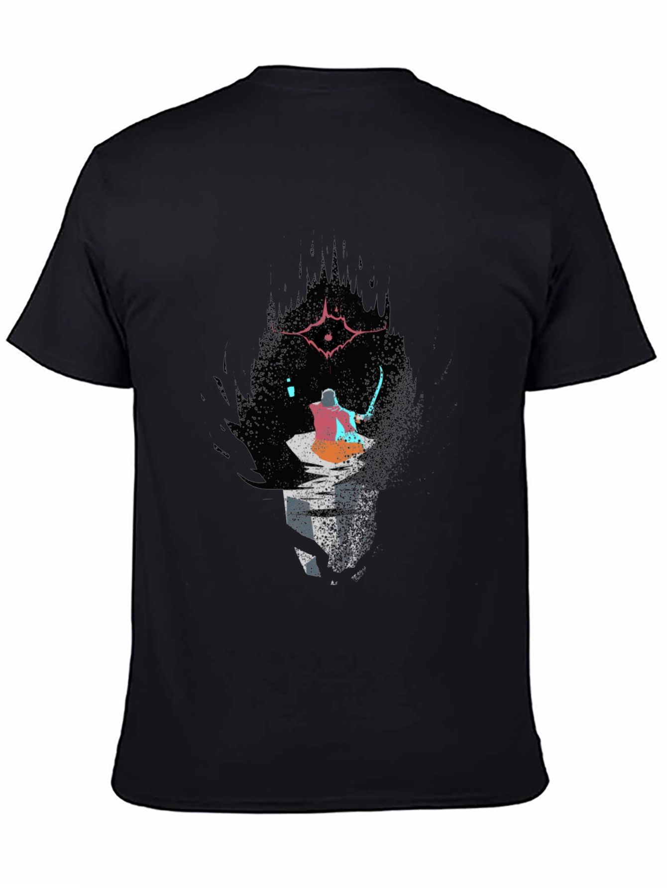 Black Dark Souls Inspired Graphic Tee - Black Cotton view 4