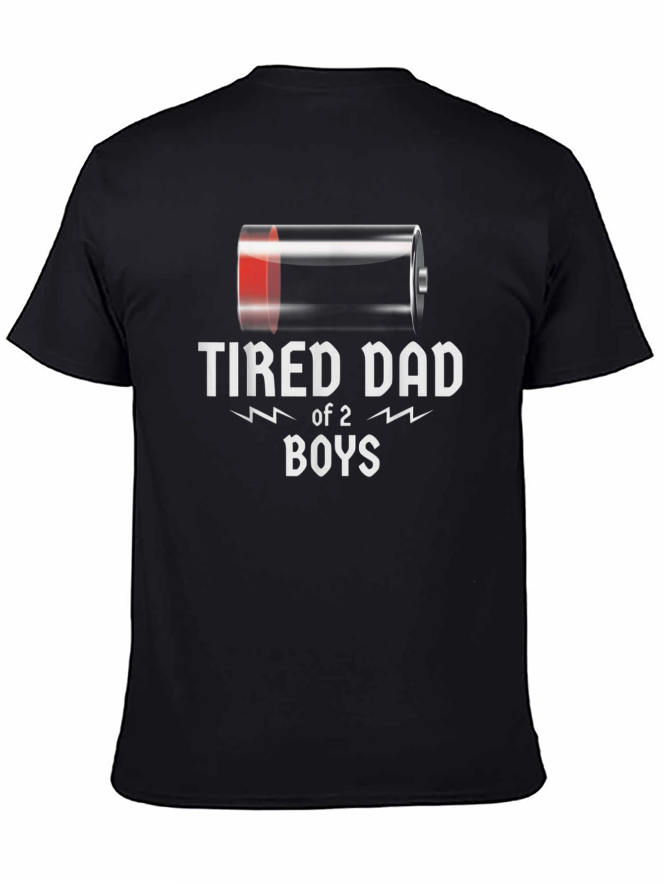 Black Tired Dad of 2 Boys Graphic T-Shirt view 4