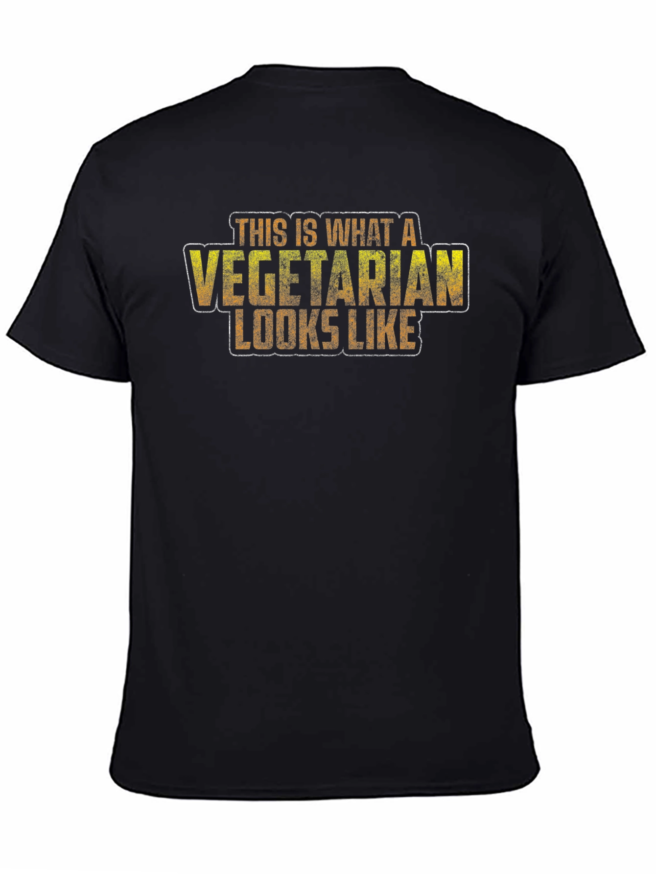 Black Vegetarian Graphic Tee - Funny Statement T-Shirt view 4