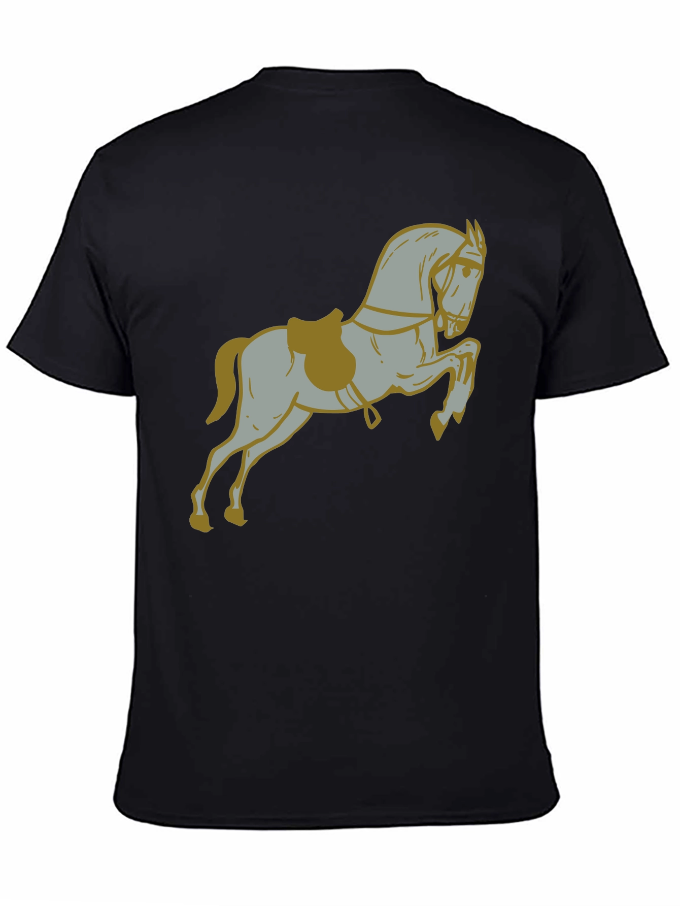 Black Horse Graphic Print Black T-Shirt view 4