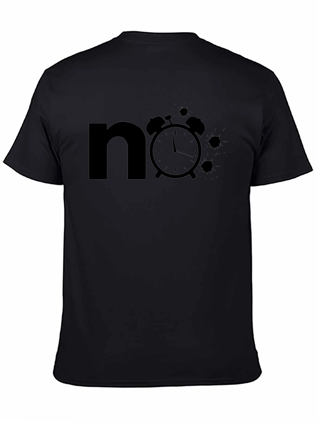 Black No Time T-Shirt - Black Graphic Tee view 4