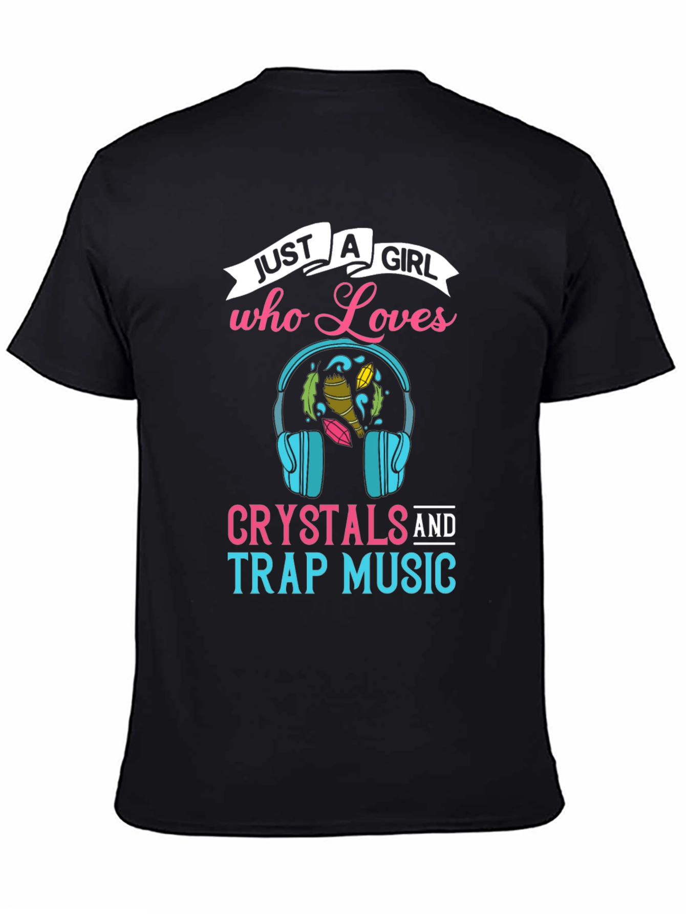 Black Crystals and Trap Music T-Shirt for Girls view 4