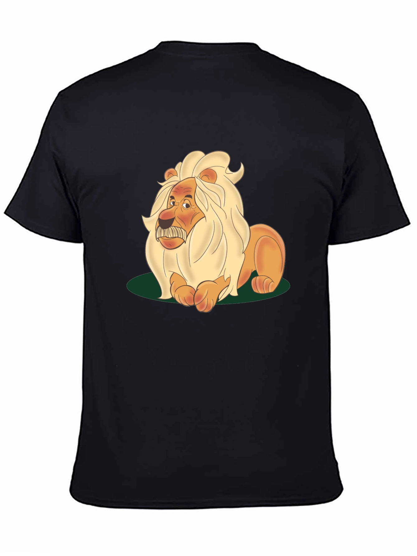 Black Lion Cartoon Graphic Tee - Black view 4