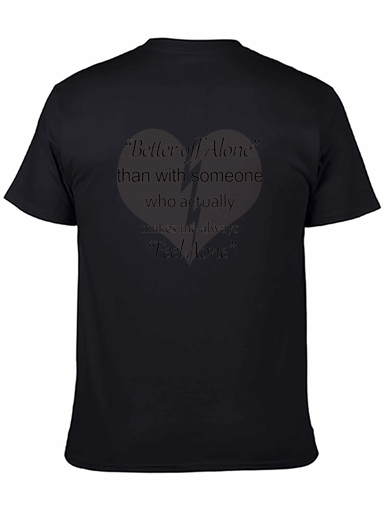 Black Better Off Alone Graphic Tee - Black view 4