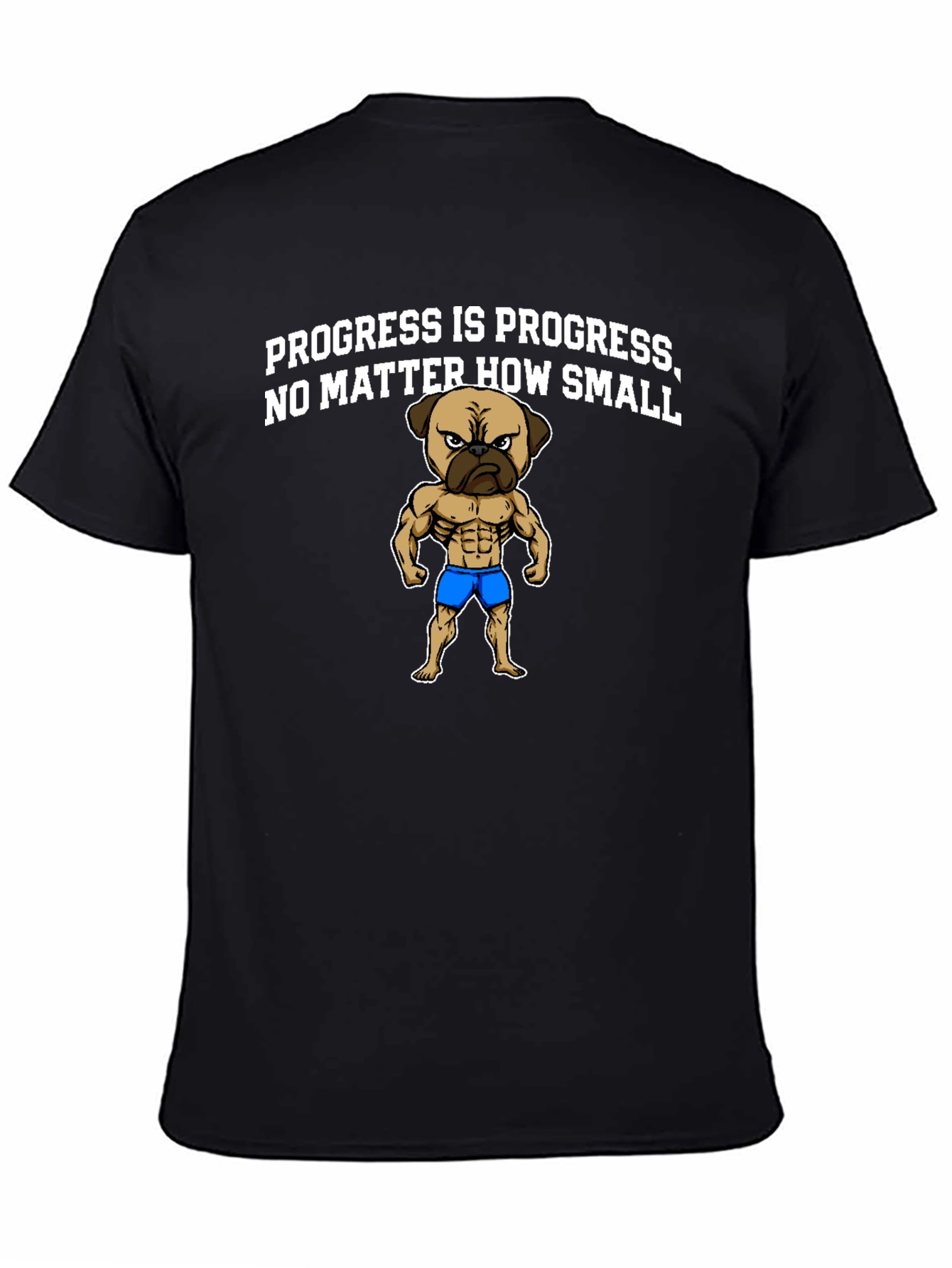 Black Progress Pug Graphic T-Shirt view 4