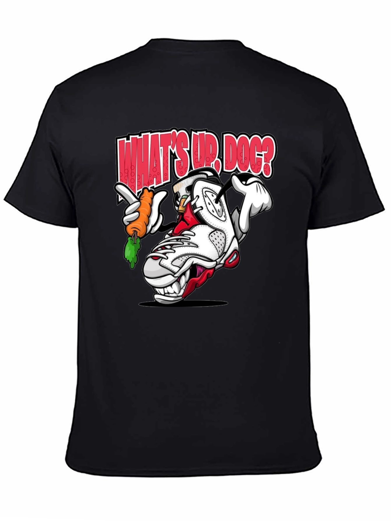Black Cartoon Sneaker Graphic T-Shirt - What's Up, Dog? view 4