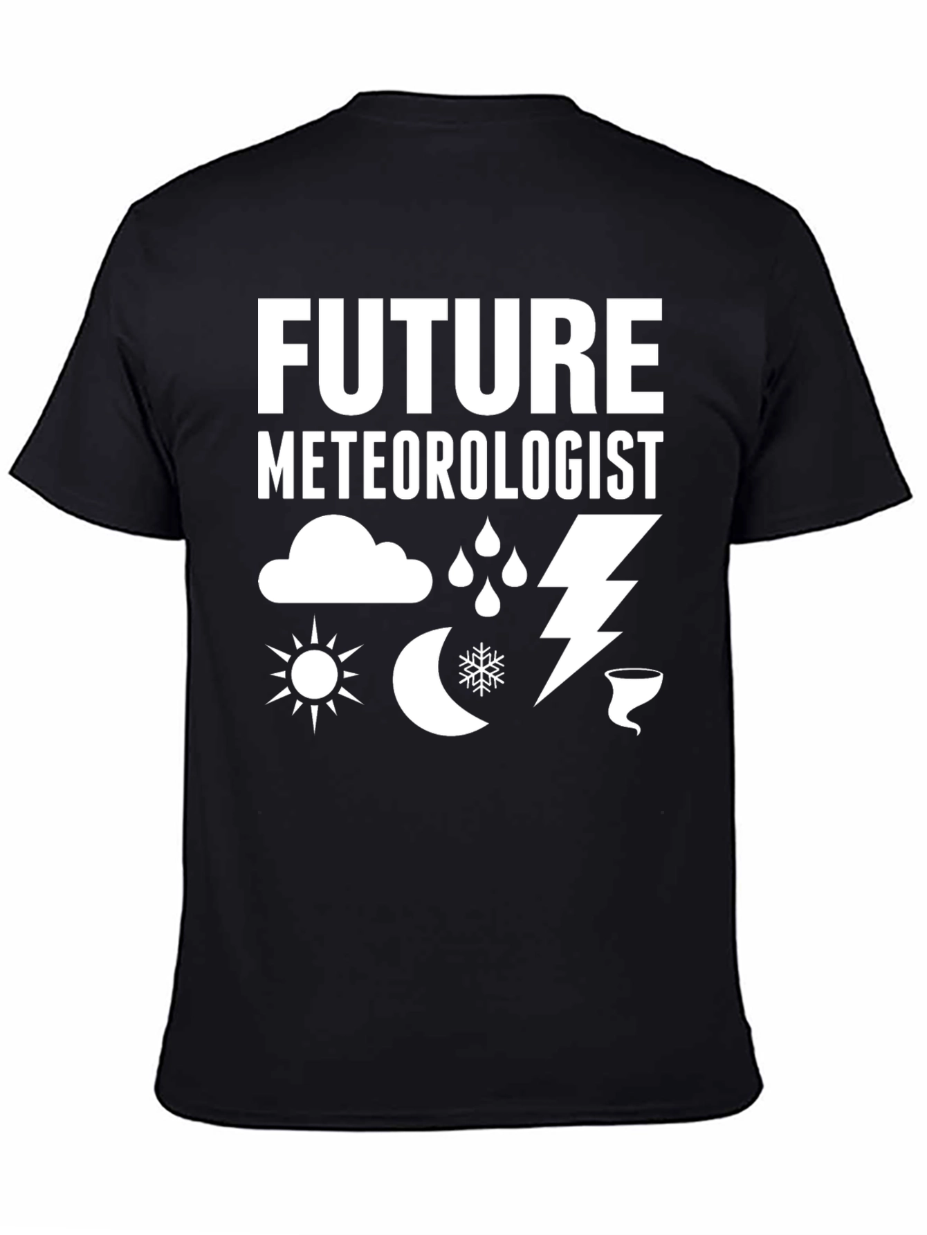 Black Future Meteorologist Graphic T-Shirt Weather Fan Tee view 4