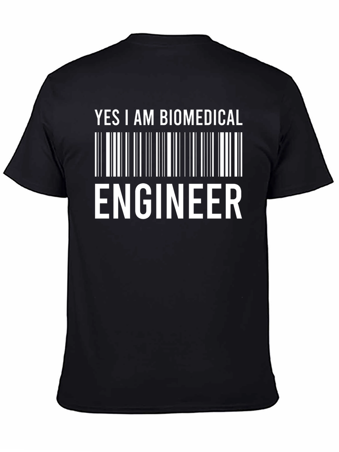 Black Biomedical Engineer Barcode T-Shirt view 4