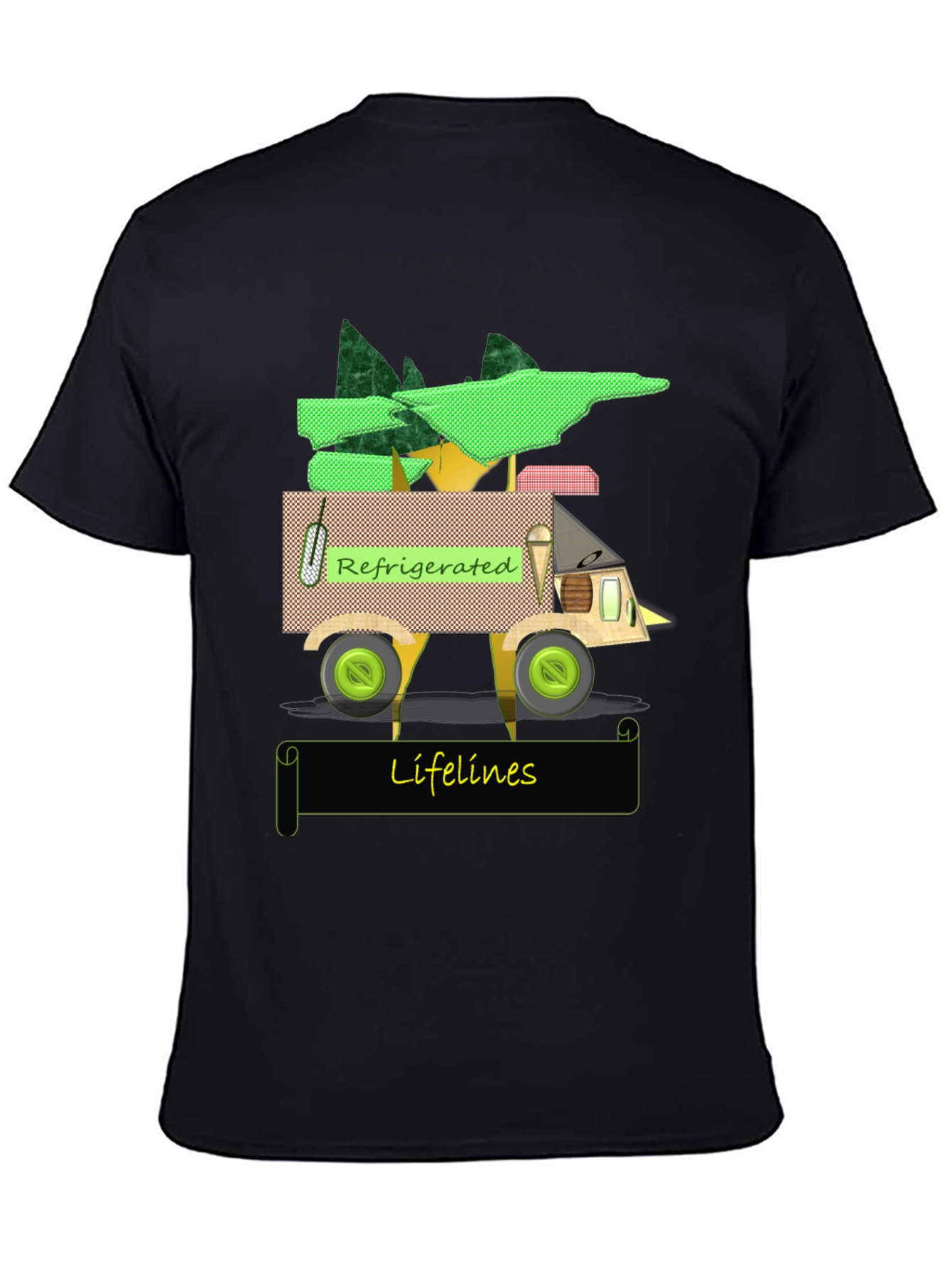 Black Refrigerated Lifelines Graphic T-Shirt view 4