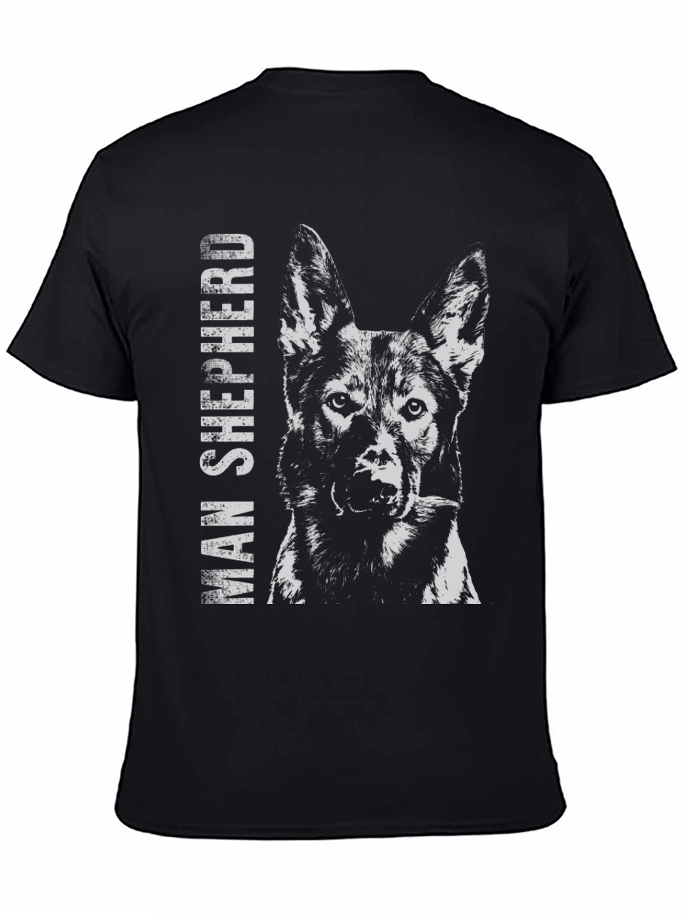 Black Man Shepherd Dog Graphic T-Shirt view 4