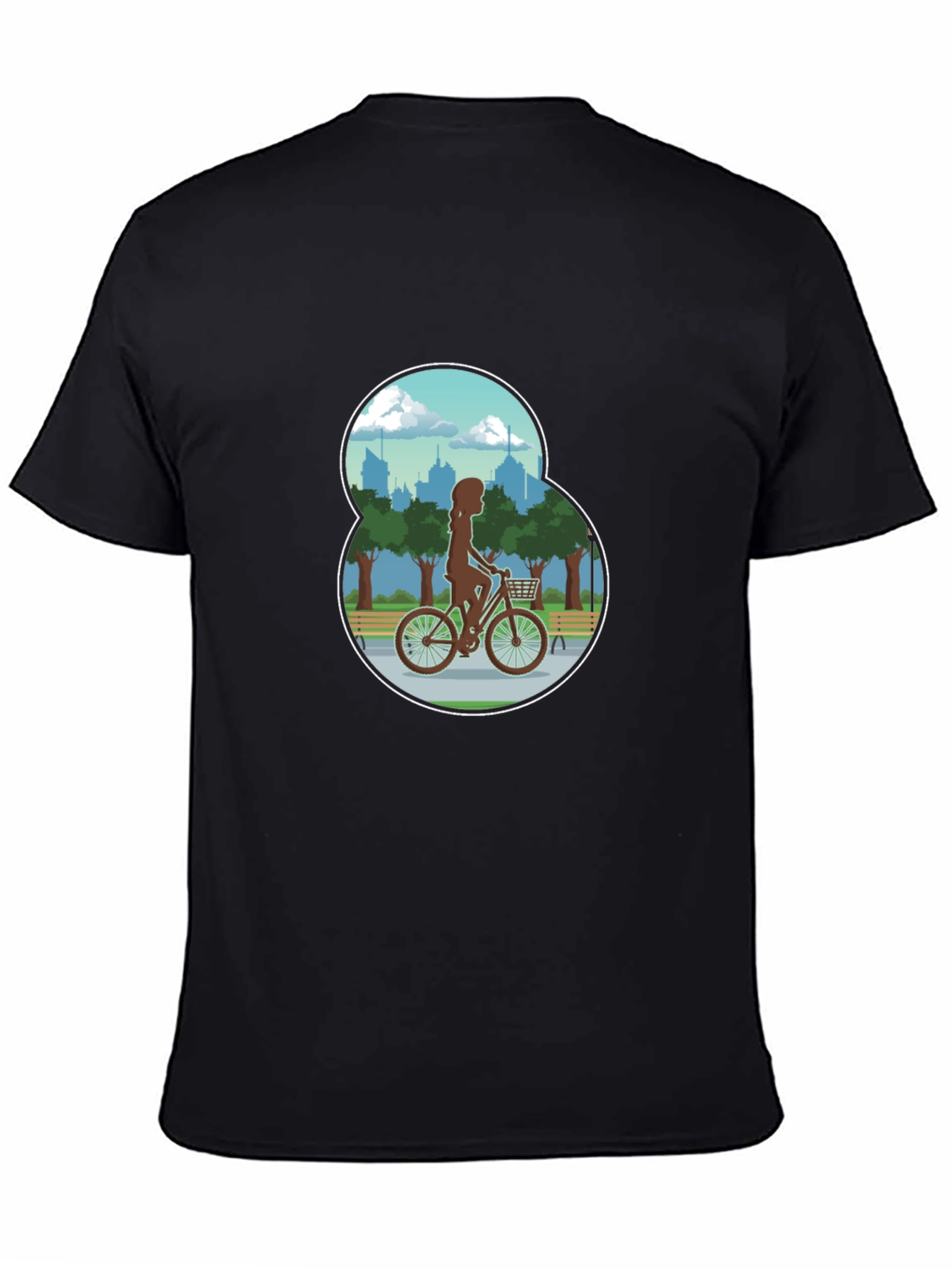 Black Woman Biking in the Park Graphic T-Shirt view 4