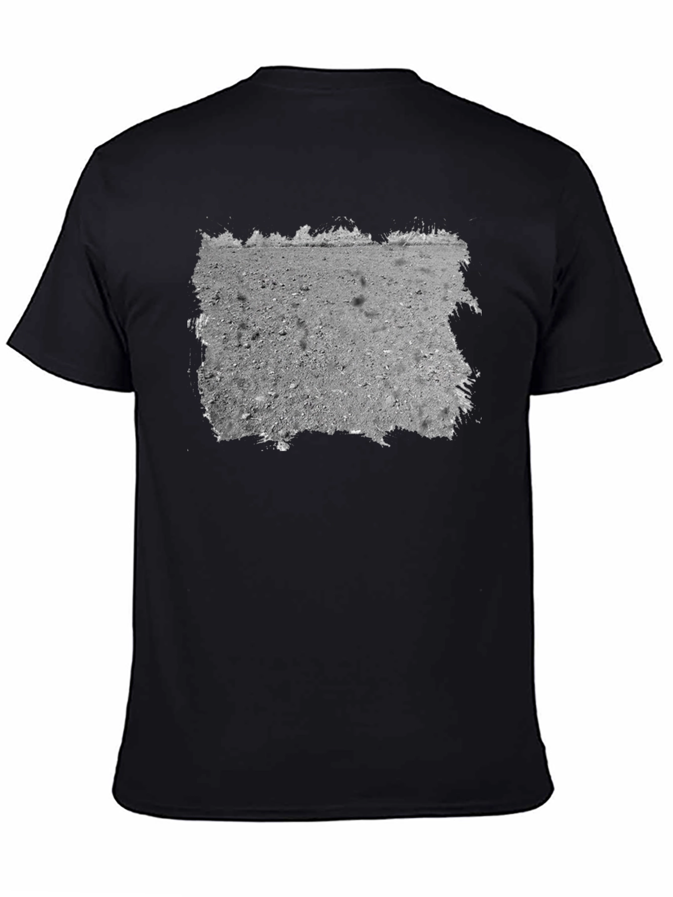 Black Lunar Surface Graphic Tee - Black Cotton Casual Shirt view 4