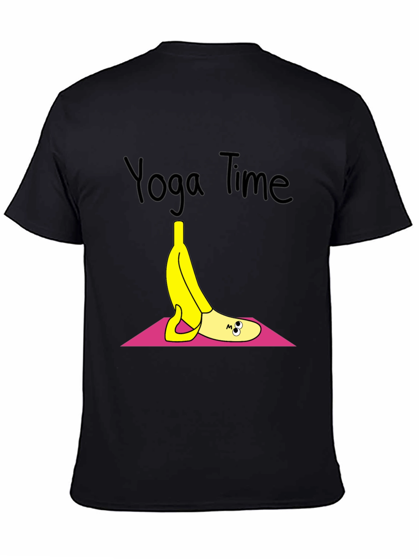 Black Yoga Banana T-Shirt - Relaxed Fit view 4