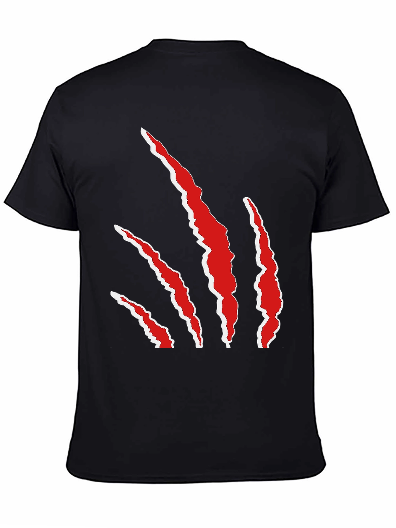 Black Claw Mark Graphic Tee - Black Casual T-Shirt view 4