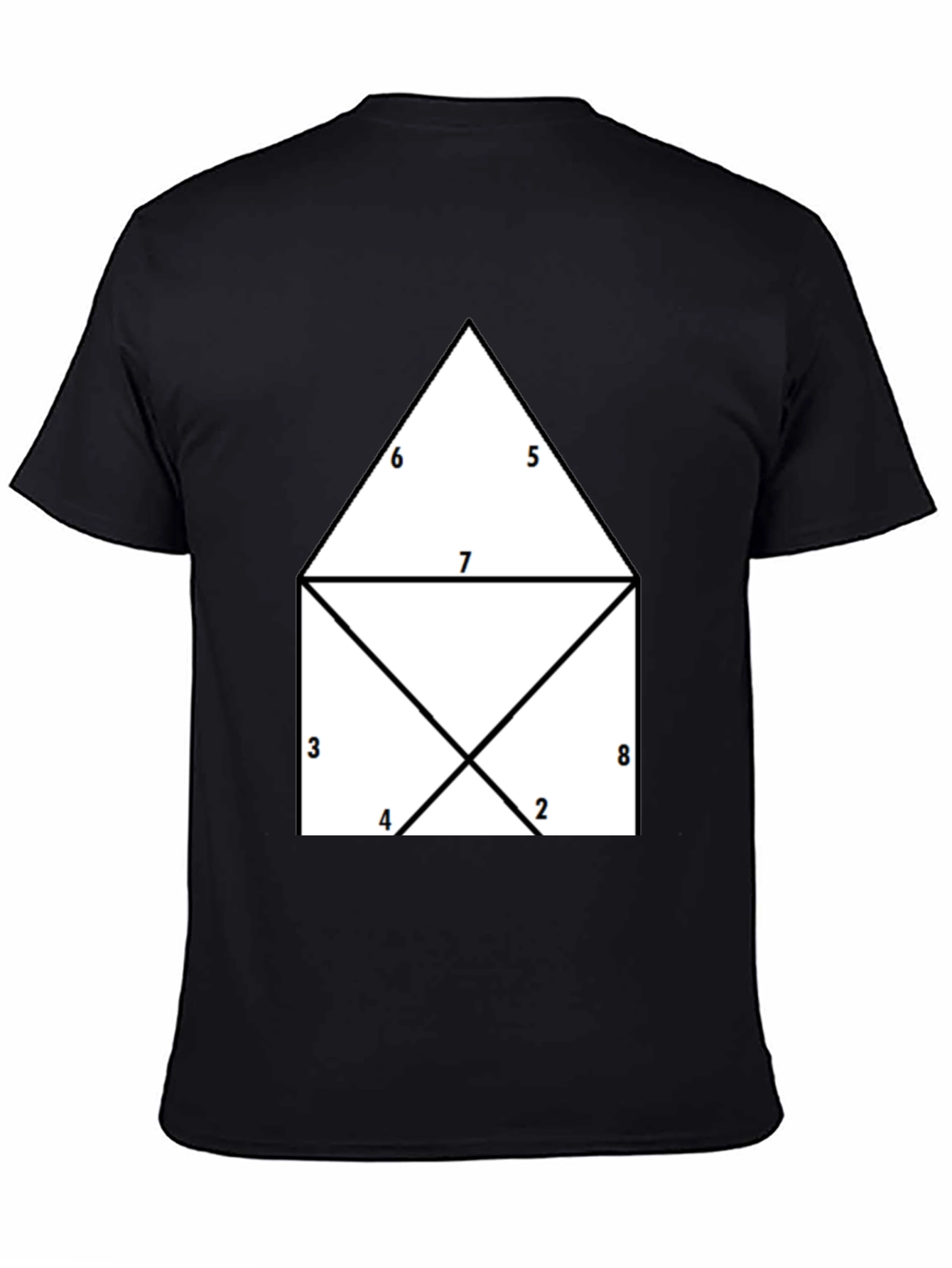 Black Geometric Numbered T-Shirt view 4