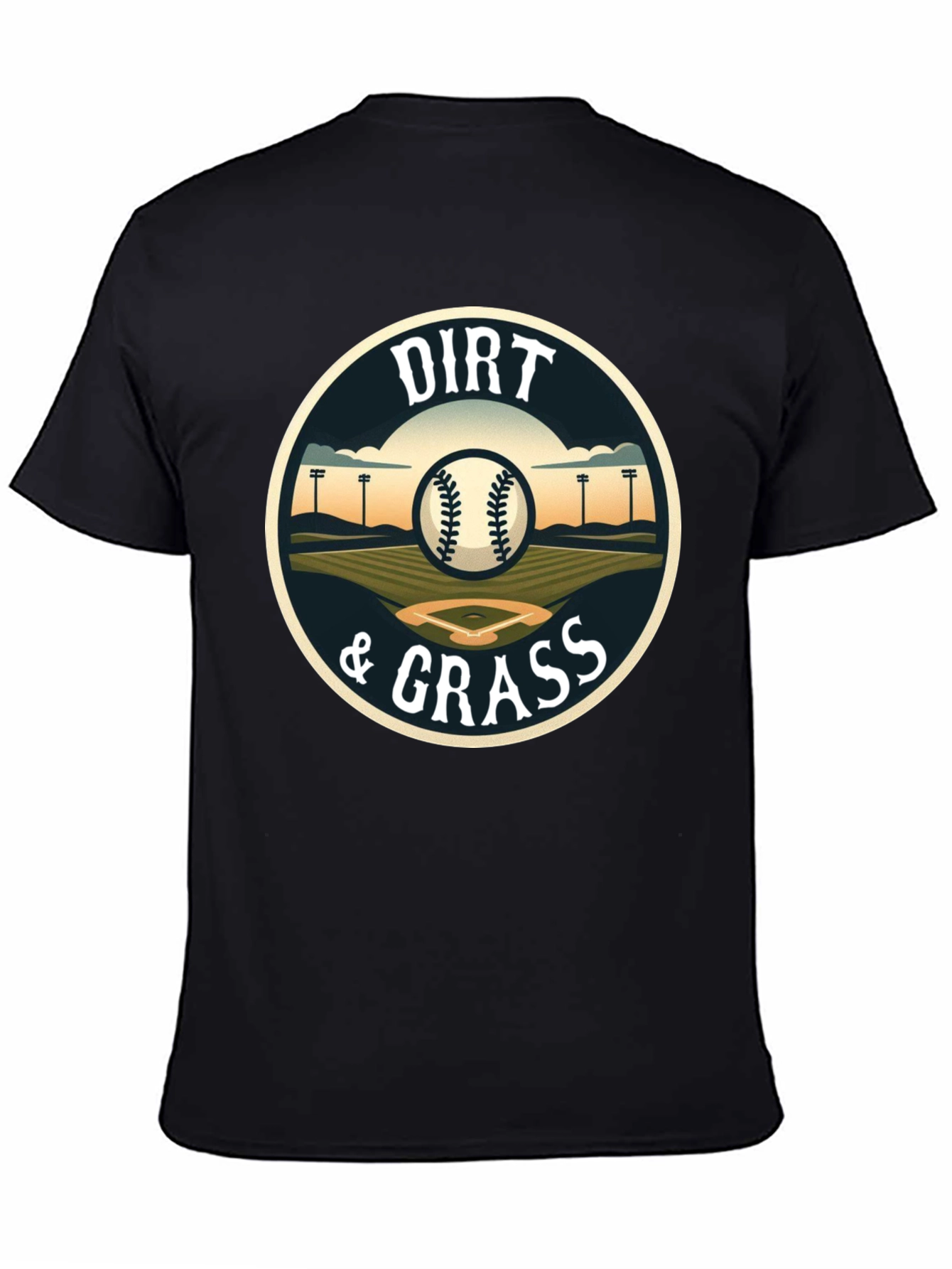 Black Dirt & Grass Baseball T-Shirt view 4