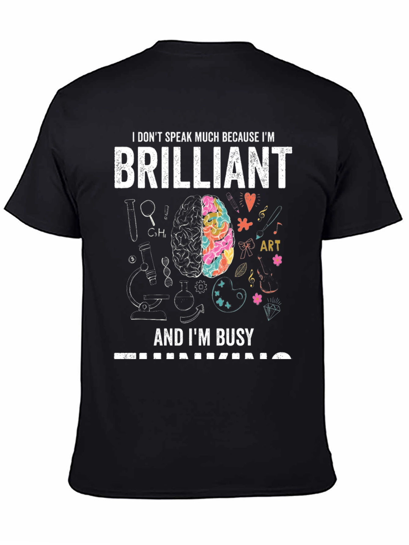 Black Brilliant and Busy T-Shirt - Smart Gift Idea! view 4