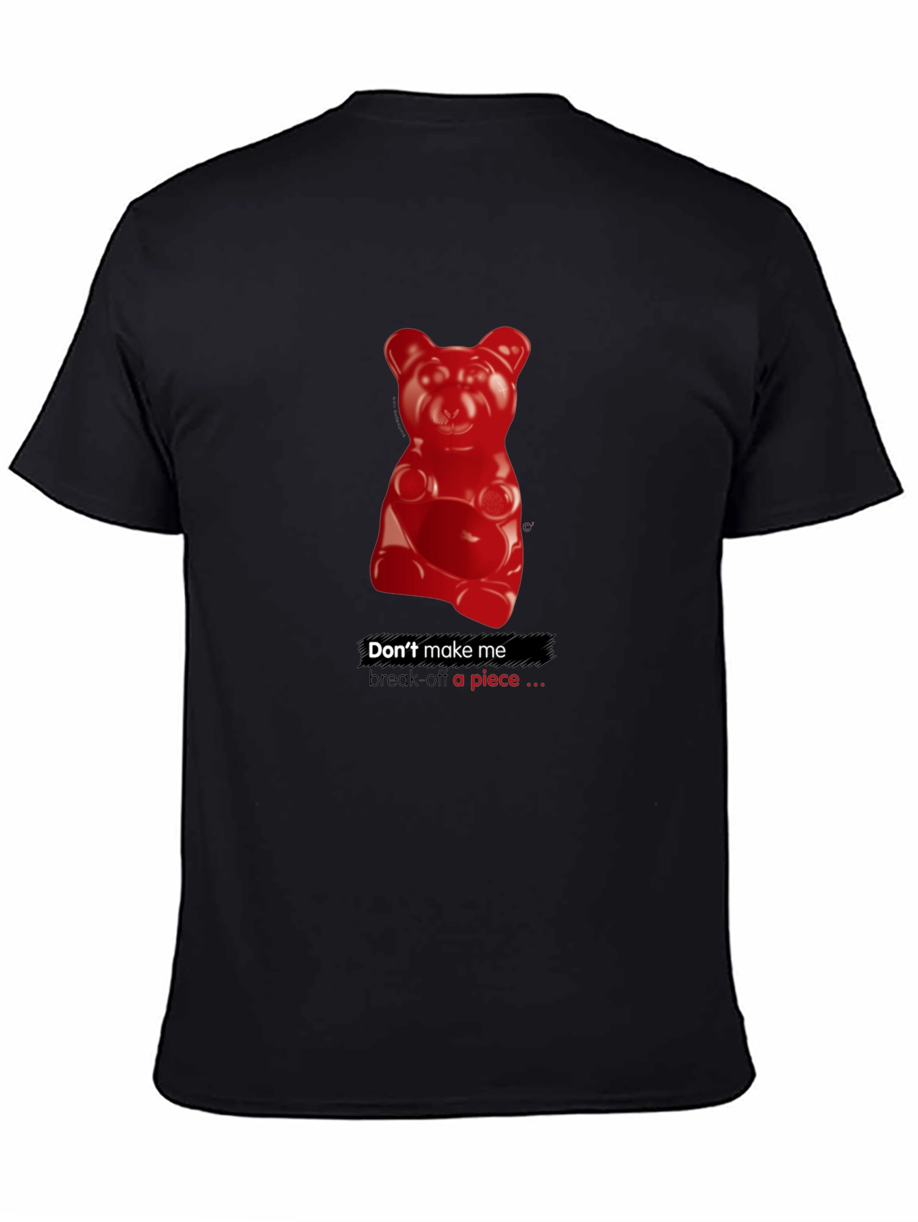 Black Gummy Bear Warning Graphic T-Shirt - Black view 4