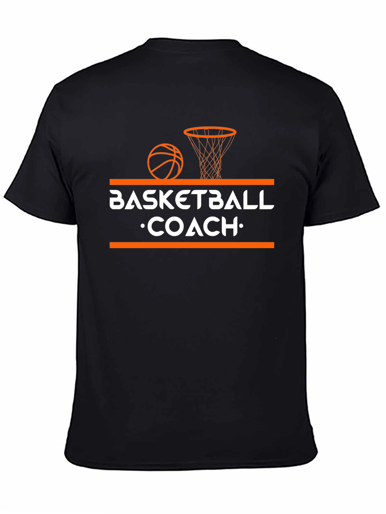 Black Basketball Coach T-Shirt - Black Graphic Tee view 4