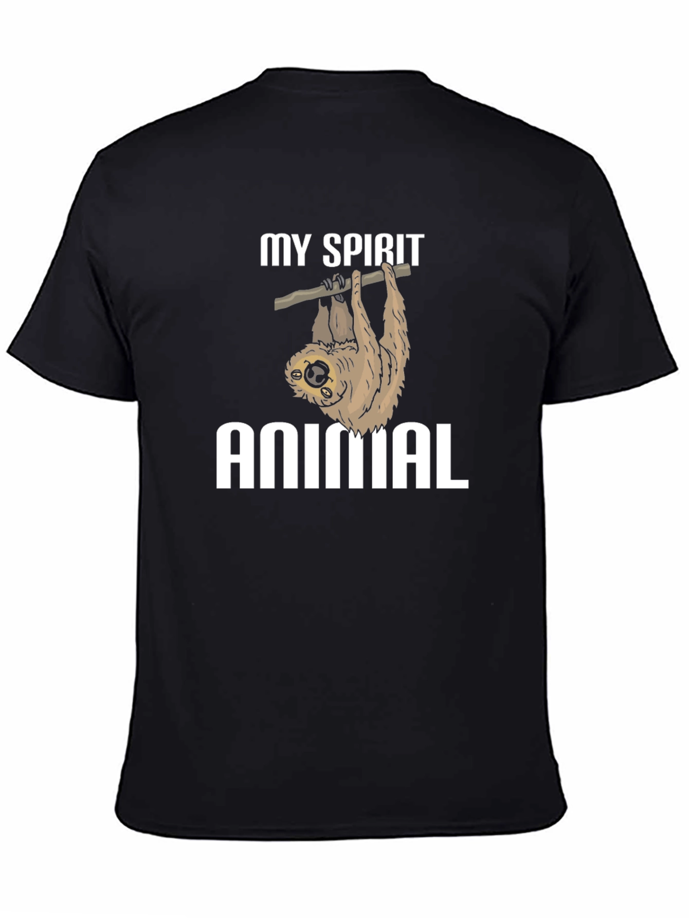 Black My Spirit Animal Sloth Graphic T-Shirt view 4