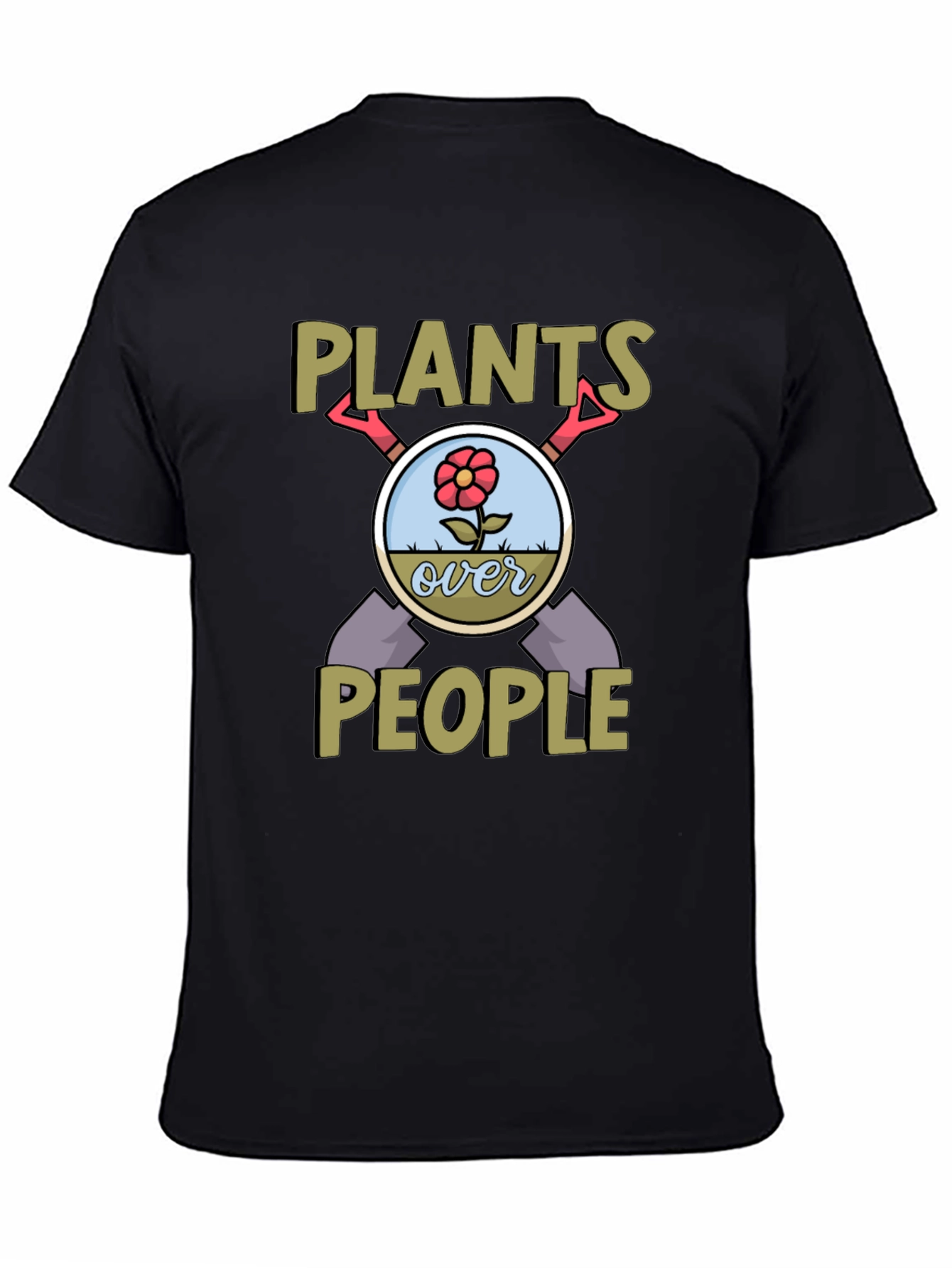 Black Plants Over People Graphic Tee view 4