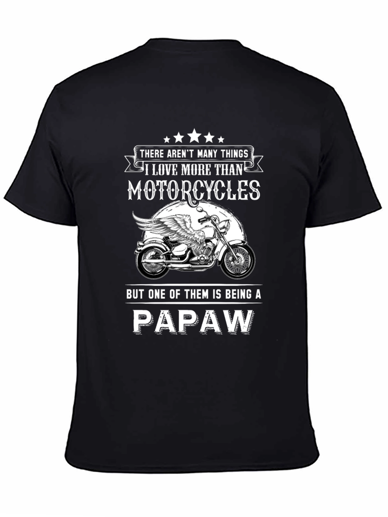 Black Motorcycle Papaw T-Shirt view 4