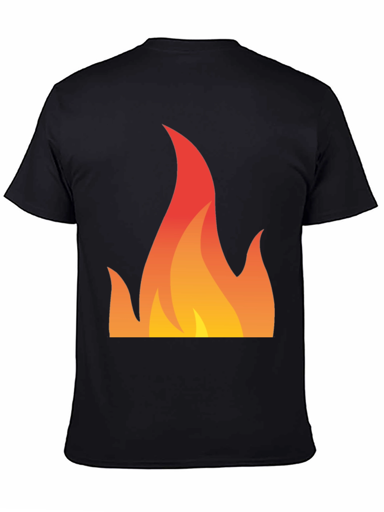 Black Fiery Graphic Tee - Bold Flame Design view 4