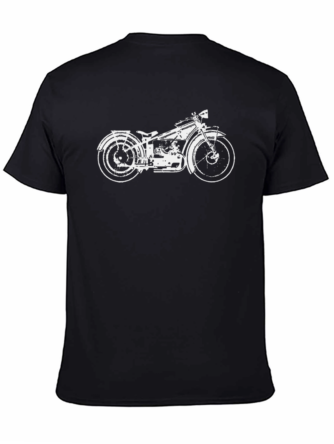 Black Vintage Motorcycle Graphic Tee - Black view 4