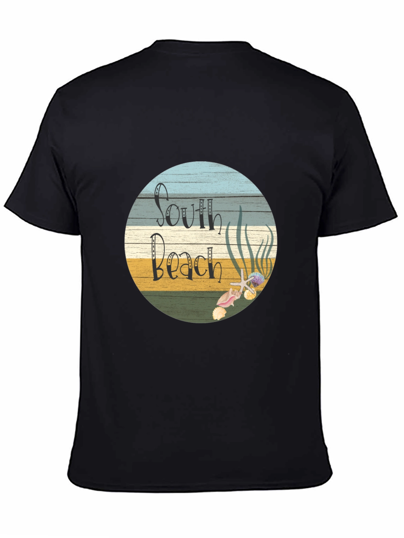 Black South Beach Graphic Tee - Unisex Black T-Shirt view 4