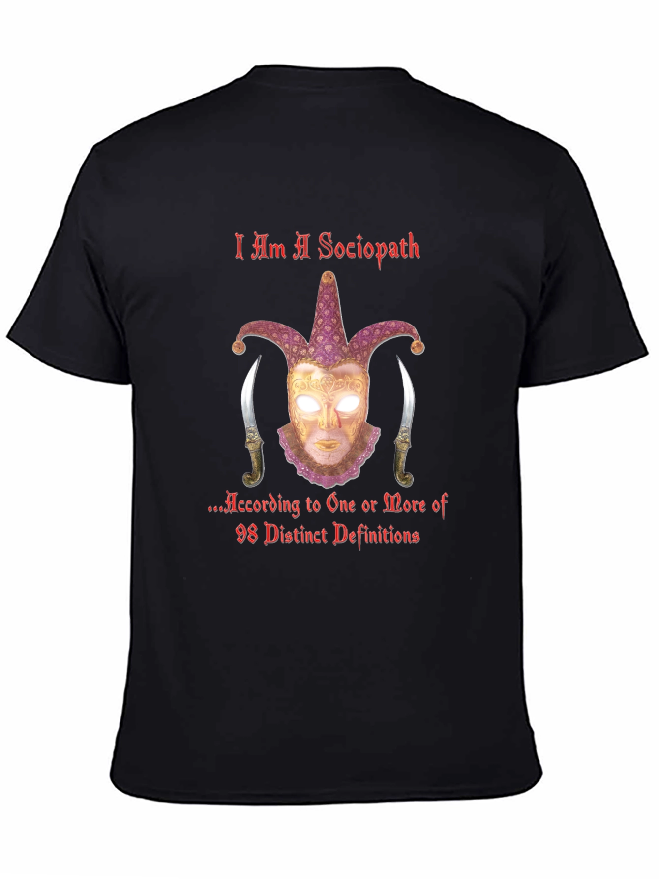 Black I Am A Sociopath T-Shirt - Edgy Graphic Tee view 4