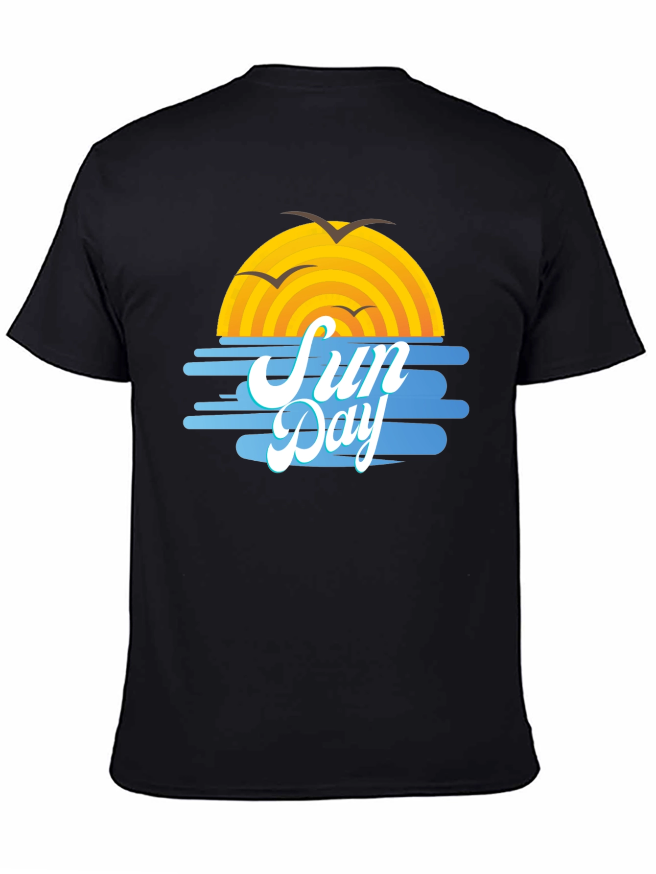 Black Sun Day Graphic Tee - Black Cotton T-Shirt view 4