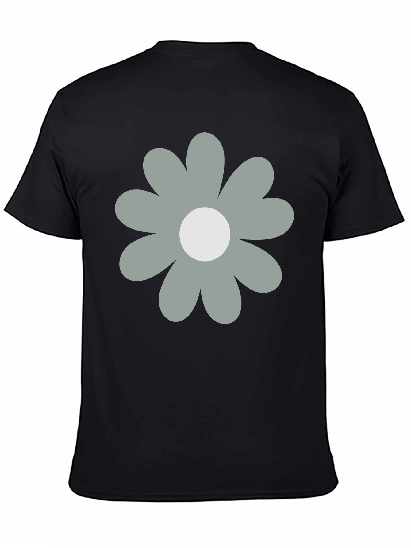 Black Retro Flower Graphic Black T-Shirt view 4